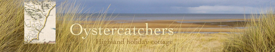 Oystercatchers highland holiday cottage title with beach view and map